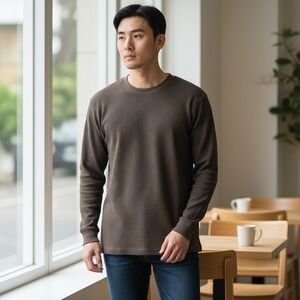Vintage Jordan Craig Men's Black Thermal Long Sleeve Crew Neck‎ Shirt XXL NEW